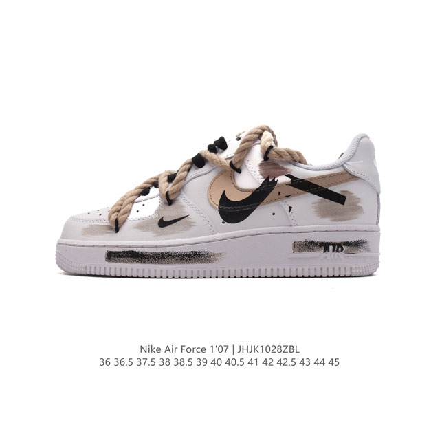 公司级 新款 AF1耐克 Nike Air Force 1 ‘07 Low 空军一号 解构绑带 双鞋带 气垫厚底增高百搭运动板鞋 原楦头原纸板 打造纯正空军版型