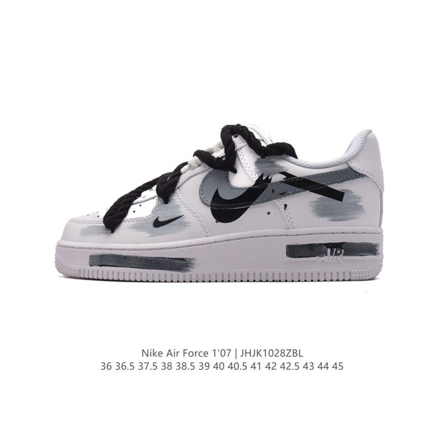 公司级 新款 AF1耐克 Nike Air Force 1 ‘07 Low 空军一号 解构绑带 双鞋带 气垫厚底增高百搭运动板鞋 原楦头原纸板 打造纯正空军版型