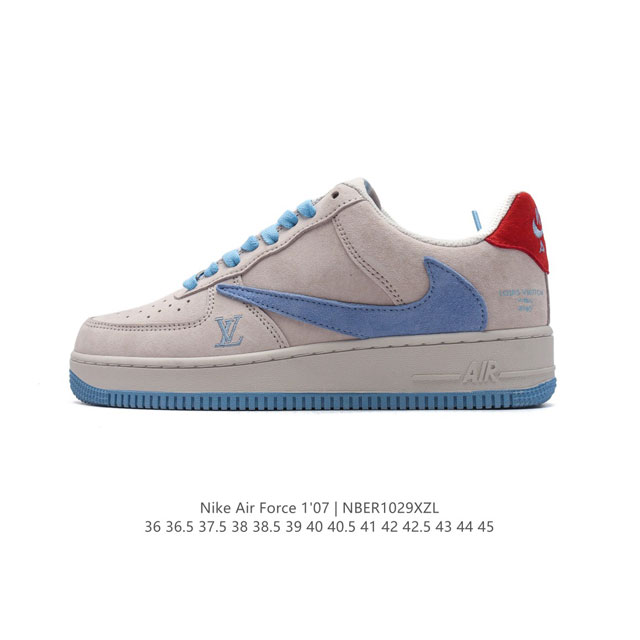 公司级 带半码 倒钩 耐克Nike Air Force 1 Low 空军一号路易威登LV 低帮百搭休闲运动板鞋。柔软、弹性十足的缓震性能和出色的中底设计，横跨复