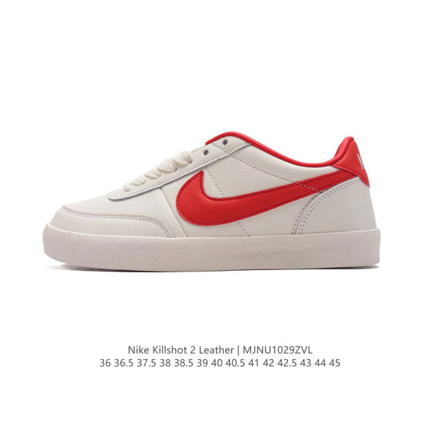 耐克板鞋 米白 复古板鞋J.Crew x Nike 联名 Killshot II Leather 男女休闲复古运动鞋。采用米白色皮革制作鞋身，大号Swoosh