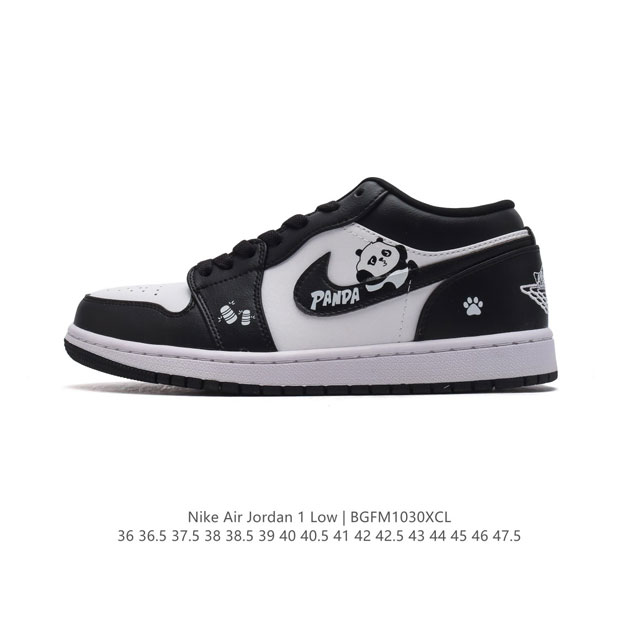 公司级 原盒原版手绘 耐克 乔丹Air Jordan 1 Low AJ1 熊猫 乔1 乔丹1代aj1 低帮复古文化休闲运动篮球鞋。从1985 年面世的元年款汲取