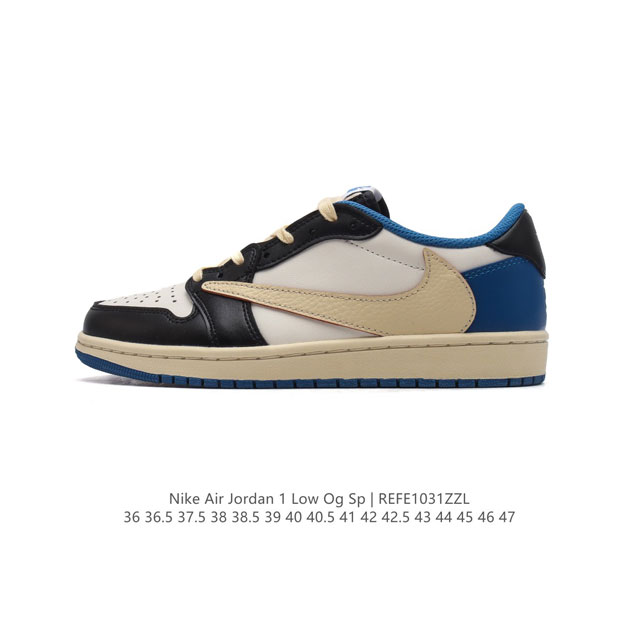 公司级 头层皮 真标 耐克 Nike Air Jordan 1 Low OG SP Military Blue AJ1乔1 倒勾低帮篮球鞋 AJ1 乔丹1代 a