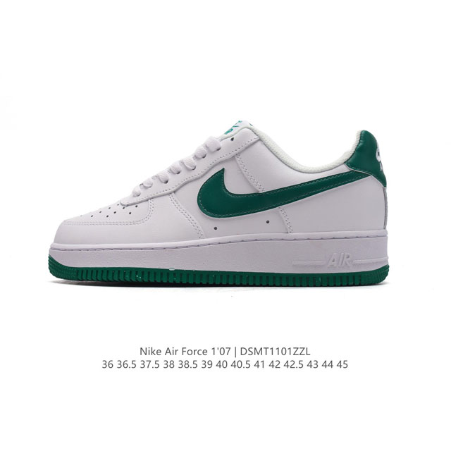 耐克 Nike Air Force 1 '07 Low 空军一号含气垫 低帮百搭厚底增高休闲运动板鞋。柔软、弹性十足的缓震性能和出色的中底设计，横跨复古与现代的