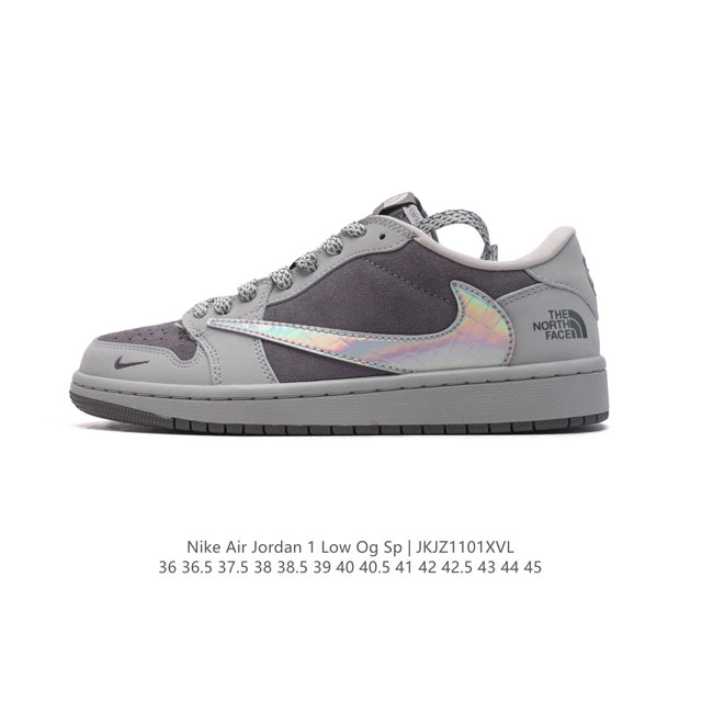 公司级 耐克 Nike Air Jordan 1 Low OG SP Military Blue AJ1乔1 倒勾 北脸 北面 联名 低帮篮球鞋 AJ1 乔丹1