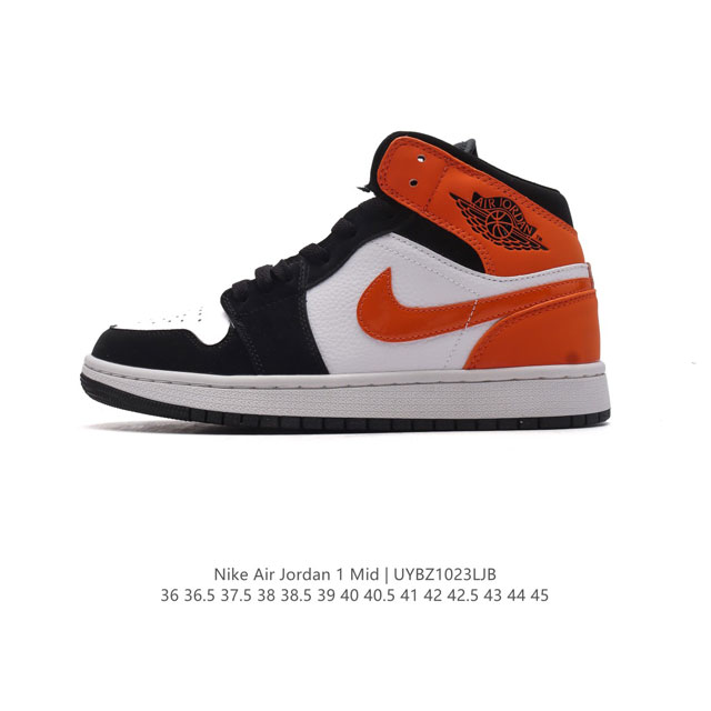 头层皮 耐克 NIKE AIR JORDAN 1 MID 男女子篮球鞋时尚轻盈板鞋AJ1乔1运动鞋 乔丹一代 高帮复古休闲篮球鞋 。AIR JORDAN 1 M