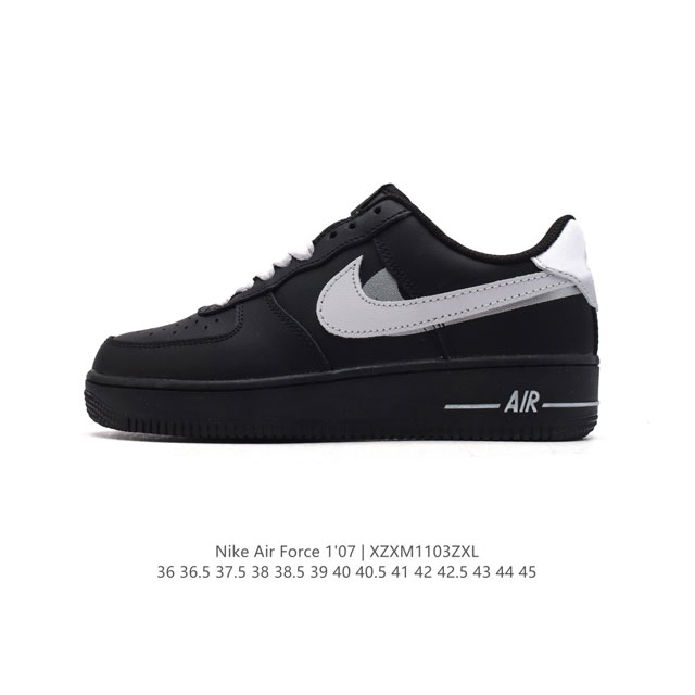 耐克 Nike Air Force 1 '07 Low 空军一号含气垫 低帮百搭厚底增高休闲运动板鞋。柔软、弹性十足的缓震性能和出色的中底设计，横跨复古与现代的