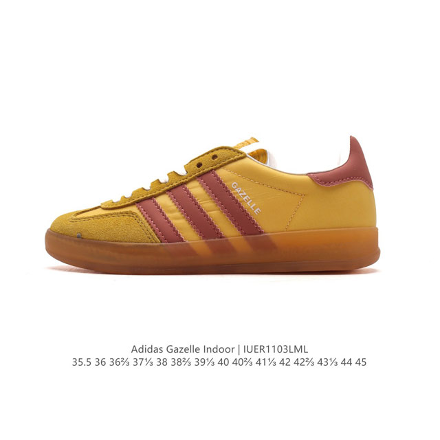 特价 阿迪达斯 Adidas Originals Gazelle Indoor复古三叶草防滑透明橡胶板鞋经典运动鞋。这款经典鞋,忠于原版设计,缀撞色三条纹和鞋跟