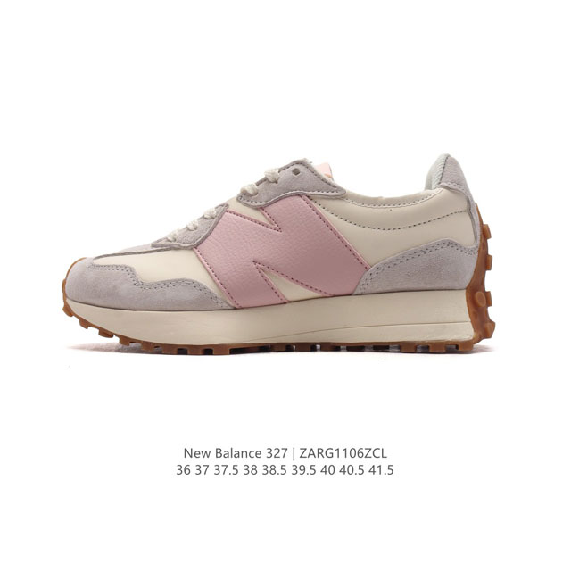 NB 新百伦 New Balance 327系列复古休闲运动慢跑鞋时尚女运动鞋 以更纯粹的复古风格设计打造的全新造型 侧身还以解构设计，将 N 字标志以做旧压花