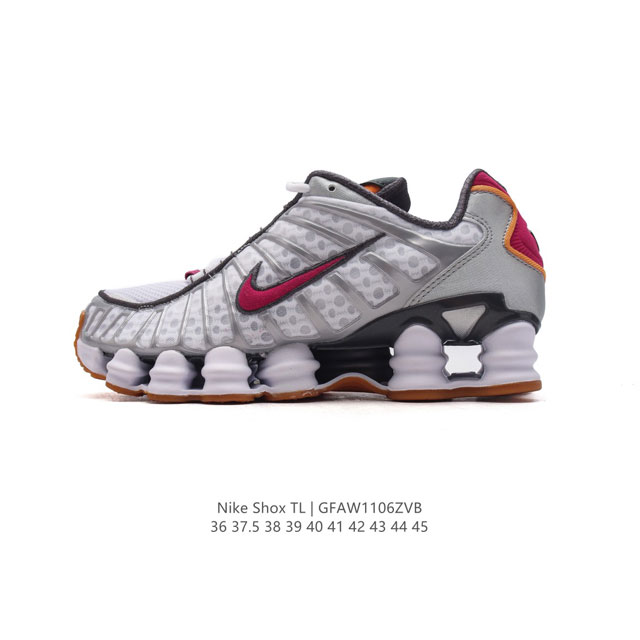 耐克 Nike Shox TL 男女子运动鞋厚底增高老爹鞋，令机械力学缓震性能跃升新层次。采用透气网眼鞋面和全掌型 Nike Shox 技术，革新演绎经典 20