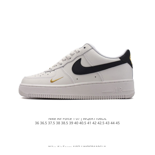 耐克 Nike Air Force 1 '07 Low 空军一号含气垫 低帮百搭厚底增高休闲运动板鞋。柔软、弹性十足的缓震性能和出色的中底设计，横跨复古与现代的