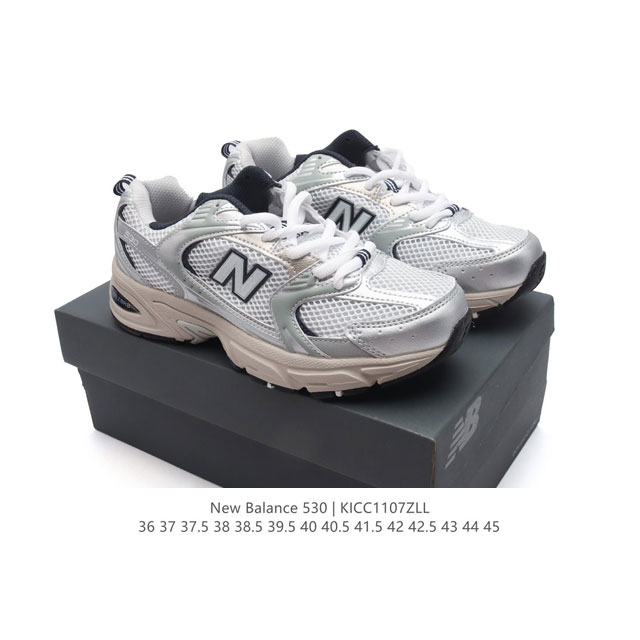 真标 新百伦 NB530 New Balance 530 复跑古鞋 厚底增高老爹鞋 缓震运动慢跑鞋。NB530这鞋双确实是NB家经复典古款式之一，以全科新技诠释