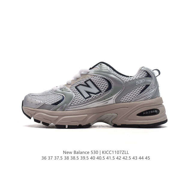 真标 新百伦 NB530 New Balance 530 复跑古鞋 厚底增高老爹鞋 缓震运动慢跑鞋。NB530这鞋双确实是NB家经复典古款式之一，以全科新技诠释