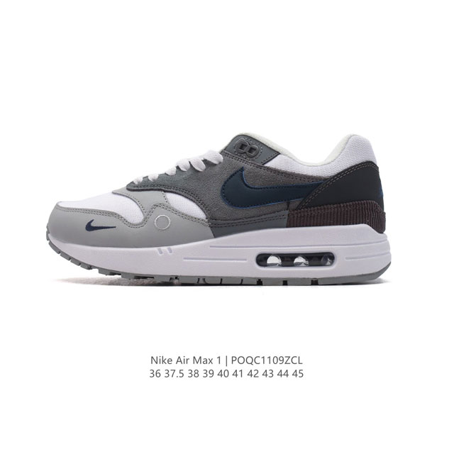 耐克 Nike Air Max 1 男女子气垫运动鞋 从法国建筑中汲取设计灵感，兼具运动风范和时尚格调，是此系列起初搭载 Air 的鞋款。疾速外观、经典缓震配置