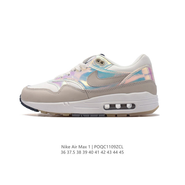 耐克 Nike Air Max 1 男女子气垫运动鞋 从法国建筑中汲取设计灵感，兼具运动风范和时尚格调，是此系列起初搭载 Air 的鞋款。疾速外观、经典缓震配置