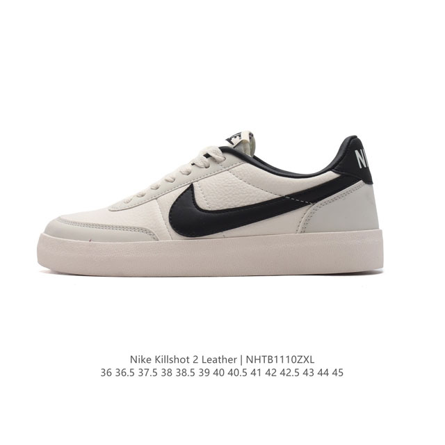 耐克板鞋 米白 复古板鞋J.Crew x Nike 联名 Killshot II Leather 男女休闲复古运动鞋。采用米白色皮革制作鞋身，大号Swoosh