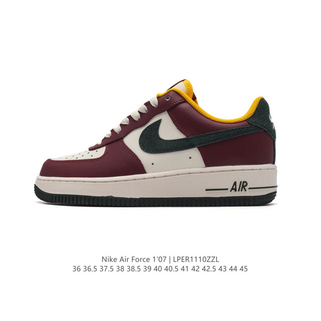 耐克 Nike Air Force 1 '07 Low 空军一号 含气垫 小白鞋 低帮百搭厚底增高休闲运动板鞋。柔软、弹性十足的缓震性能和出色的中底设计，横跨复