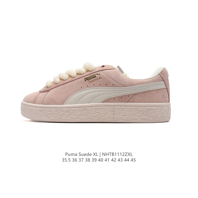 彪马puma Suede Xl 低帮复古轻便透气防滑减震休闲鞋 小白鞋 厚底增高运动板鞋 货号：398708 02 码数：35.5-45 编码：Nhtb1112