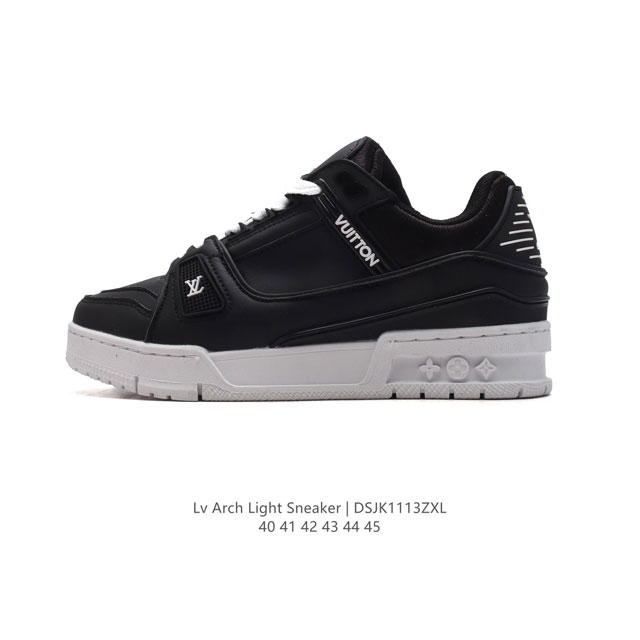 路易威登louis Vuitton Arch Light Sneakers Lv真皮拼色减震网面运动弓型舞蹈复古老爹运动鞋。原装配件5D效果礼盒及全套原装配件包