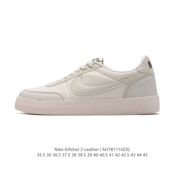 耐克板鞋 米白 复古板鞋j.Crew X Nike 联名 Killshot Ii Leather 男女休闲复古运动鞋。采用米白色皮革制作鞋身，大号swoosh