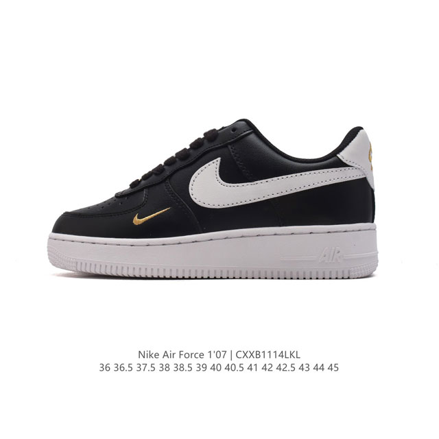 头层皮 耐克 Nike Air Force 1 '07 Low 空军一号含气垫 低帮百搭厚底增高休闲运动板鞋。柔软、弹性十足的缓震性能和出色的中底设计，横跨复古