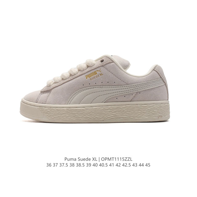 彪马puma Suede Xl 低帮复古轻便透气防滑减震休闲鞋 小白鞋 厚底增高运动板鞋 货号：398708 01 码数：36-45含半码 编码：Opmt111