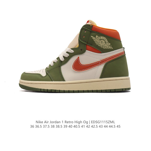 公司级 耐克 男女同款运动板鞋 Nike Air Jordan 1 Retro High Og 乔丹一代aj1 乔1 Aj1 篮球鞋复刻运动鞋。皮面高帮板鞋的设