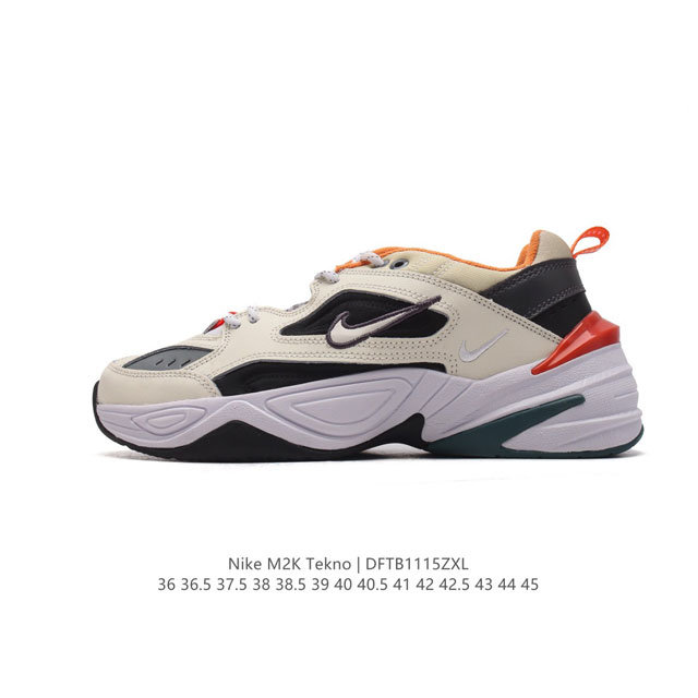 耐克 Nike M2K Tekno 男女子运动鞋厚底老爹鞋经典复古休闲慢跑鞋 ，从 Monarch 系列汲取灵感，以太空时代细节演绎未来风范。分层鞋面借鉴自元年