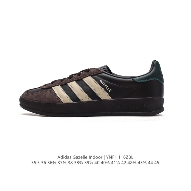 公司级 阿迪达斯 Adidas Originals Gazelle Indoor复古三叶草防滑透明橡胶板鞋经典运动鞋。这款经典鞋,忠于原版设计,缀撞色三条纹和鞋