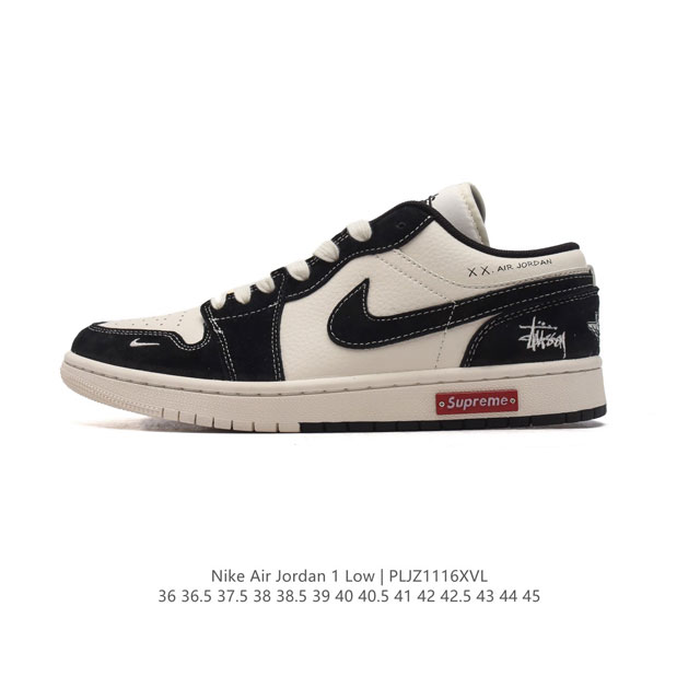 公司级 耐克 乔丹air Jordan 1 Low Aj1 乔1 乔丹1代aj1 低帮复古文化休闲运动篮球鞋。该鞋款从 1985 年元年款汲取设计灵感，焕新演绎