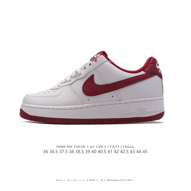 耐克 Nike Air Force 1 '07 Low 空军一号含气垫 小白鞋 低帮百搭厚底增高休闲运动板鞋。柔软、弹性十足的缓震性能和出色的中底设计，横跨复古