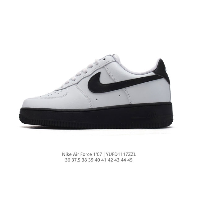 耐克 Nike Air Force 1 '07 Low 空军一号含气垫 低帮百搭厚底增高休闲运动板鞋。柔软、弹性十足的缓震性能和出色的中底设计，横跨复古与现代的