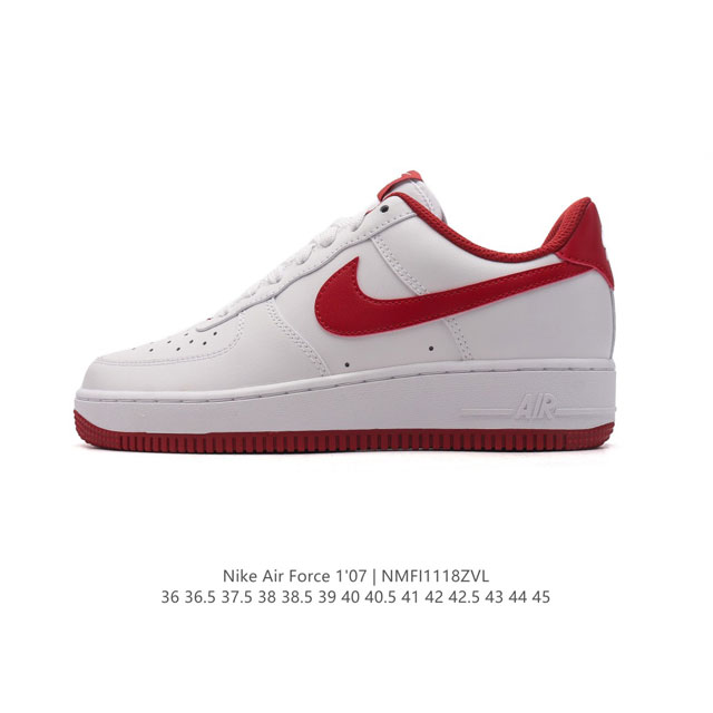 耐克 Nike Air Force 1 '07 Low 空军一号含气垫 小白鞋 低帮百搭厚底增高休闲运动板鞋。柔软、弹性十足的缓震性能和出色的中底设计，横跨复古