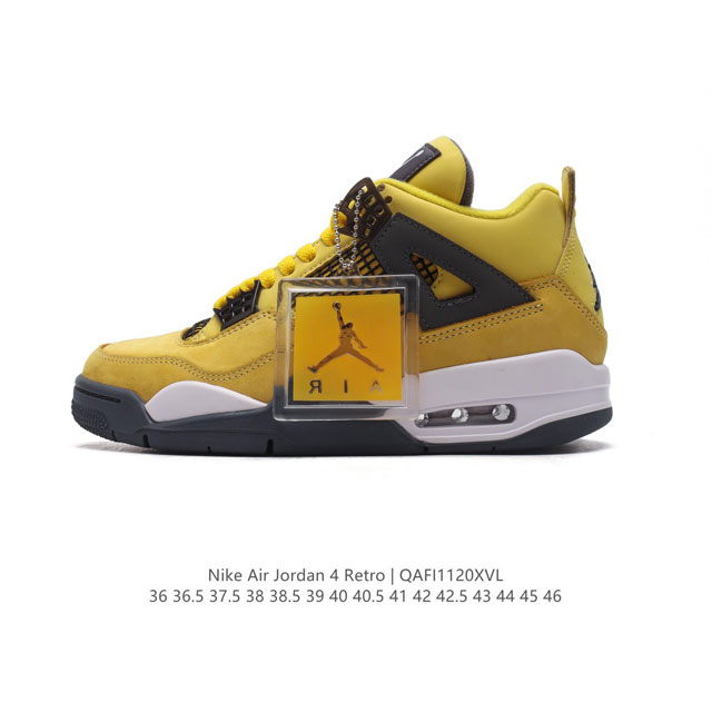 公司级 耐克 Nike Air Jordan 4 Retro Og迈克尔 乔丹aj4代乔4 中帮复古休闲运动文化篮球鞋。秉承轻量化的速度型篮球鞋设计思想完成设计