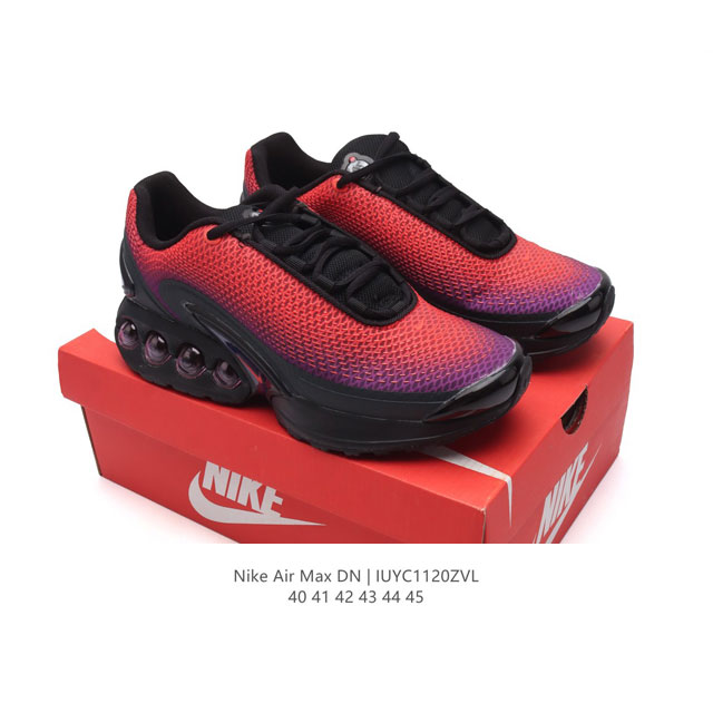 全新nike Air Max Dn 运动鞋 时尚跑步鞋，豆荚造型气垫吸睛！鞋面采用织物材质打造，提供舒适的穿着体验。这款鞋不仅具有时尚的外观，还融合了许多经典的