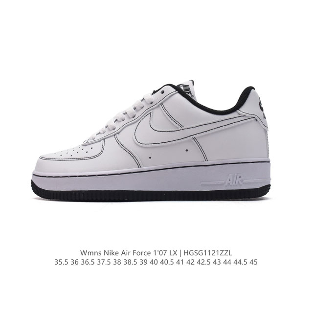 头层皮 耐克 Nike Air Force 1 '07 Low 空军一号含气垫 小白鞋 低帮百搭厚底增高休闲运动板鞋。柔软、弹性十足的缓震性能和出色的中底设计，