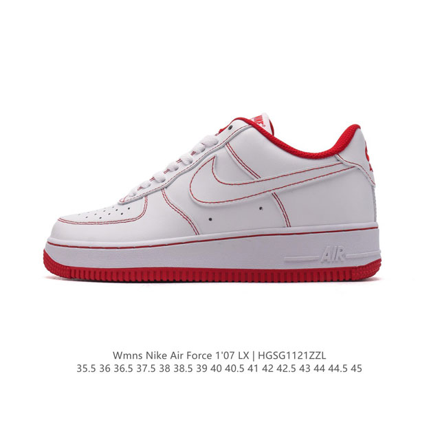 头层皮 耐克 Nike Air Force 1 '07 Low 空军一号含气垫 小白鞋 低帮百搭厚底增高休闲运动板鞋。柔软、弹性十足的缓震性能和出色的中底设计，