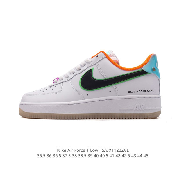 耐克 Nike Air Force 1 '07 Low 空军一号含气垫 低帮百搭厚底增高休闲运动板鞋。柔软、弹性十足的缓震性能和出色的中底设计，横跨复古与现代的