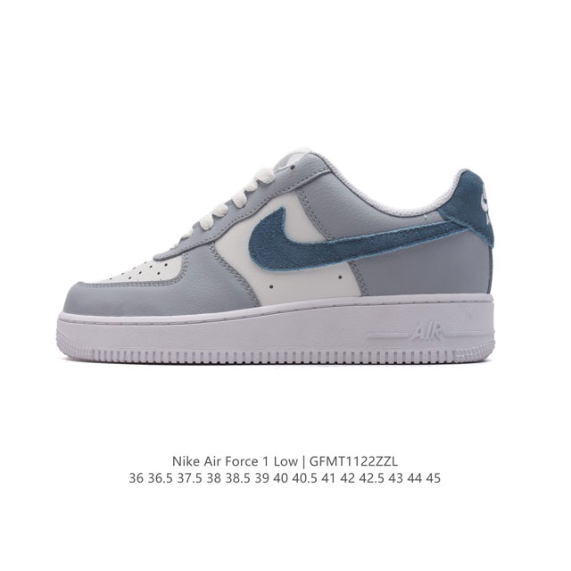 耐克 Nike Air Force 1 '07 Low 空军一号含气垫 低帮百搭厚底增高休闲运动板鞋。柔软、弹性十足的缓震性能和出色的中底设计，横跨复古与现代的