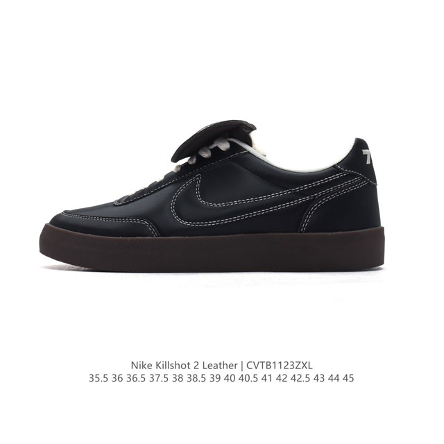 耐克板鞋 生胶米白 复古板鞋j.Crew X Nike 联名 Killshot Ii Leather 男女休闲复古运动鞋。采用米白色皮革制作鞋身，大号swoos