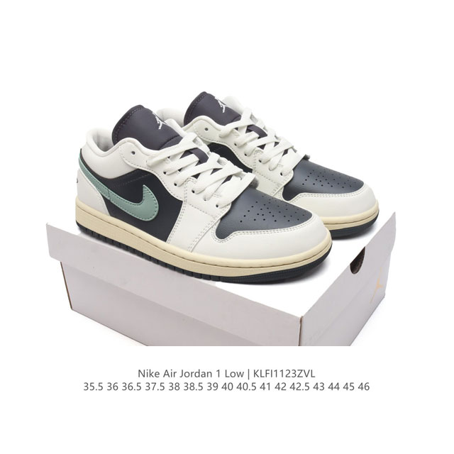 耐克 乔丹air Jordan 1 Low Aj1 乔1 乔丹1代aj1 低帮复古文化休闲运动篮球鞋。该鞋款从 1985 年元年款汲取设计灵感，焕新演绎简约经典