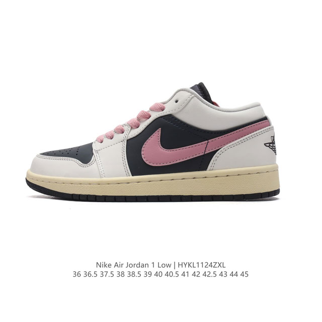 耐克 乔丹air Jordan 1 Low Aj1 乔1 乔丹1代aj1 低帮复古文化休闲运动篮球鞋。该鞋款从 1985 年元年款汲取设计灵感，焕新演绎简约经典