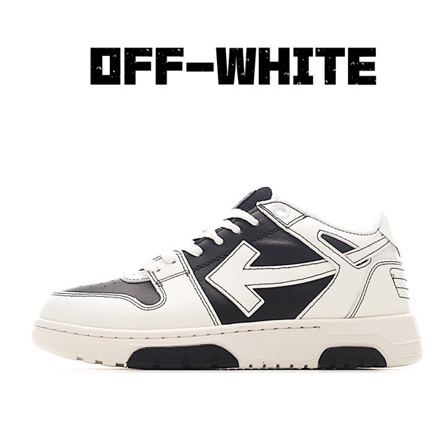 独家实拍off-White Out Of Office 低帮系带时尚板鞋 街头运动元素 双色设计 标志性arrows图案标志性ziptie束线带吊牌鞋舌有 Lo