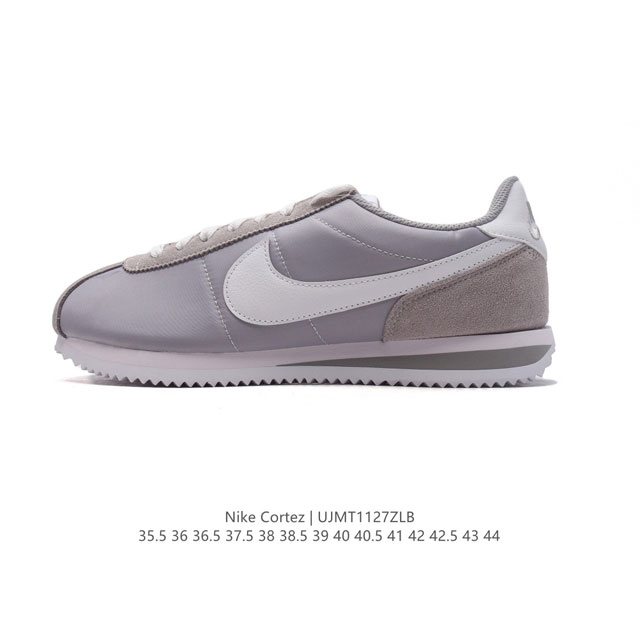 Nike Classic Cortez Nylon 耐克阿甘鞋男女子运动鞋。秉承元年款经典风格，糅合防水鞋面设计，令双足保持干爽舒适。防水锦纶鞋面强势抵御风雨侵