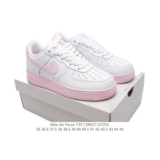 耐克 Nike Air Force 1 '07 Low 空军一号含气垫 小白鞋 低帮百搭厚底增高休闲运动板鞋。柔软、弹性十足的缓震性能和出色的中底设计，横跨复古