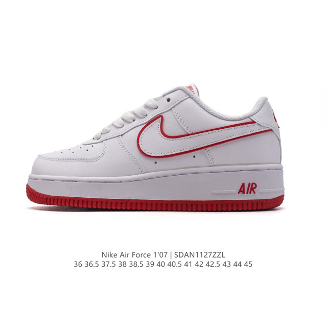 耐克 Nike Air Force 1 '07 Low 空军一号含气垫 小白鞋 低帮百搭厚底增高休闲运动板鞋。柔软、弹性十足的缓震性能和出色的中底设计，横跨复古