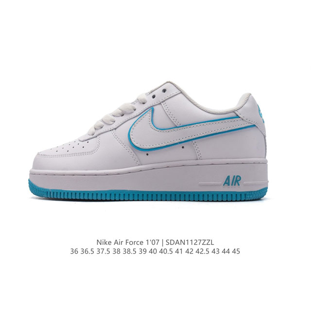 耐克 Nike Air Force 1 '07 Low 空军一号含气垫 小白鞋 低帮百搭厚底增高休闲运动板鞋。柔软、弹性十足的缓震性能和出色的中底设计，横跨复古