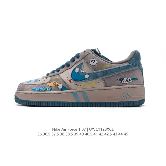 公司级 新款 哆啦a梦 漫画 Af1耐克 Nike Air Force 1 ‘07 Low 空军一号 气垫厚底增高百搭运动板鞋 原楦头原纸板 小白鞋 打造纯正空