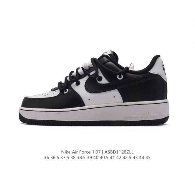 特价 耐克 Nike Air Force 1 '07 Low 空军一号含气垫 解构绑带 双鞋带 小白鞋 低帮百搭厚底增高休闲运动板鞋。柔软、弹性十足的缓震性能和