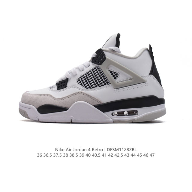 真标 耐克 Nike Air Jordan 4 Retro Og迈克尔 乔丹aj4代乔4 中帮复古休闲运动文化篮球鞋。秉承轻量化的速度型篮球鞋设计思想完成设计，