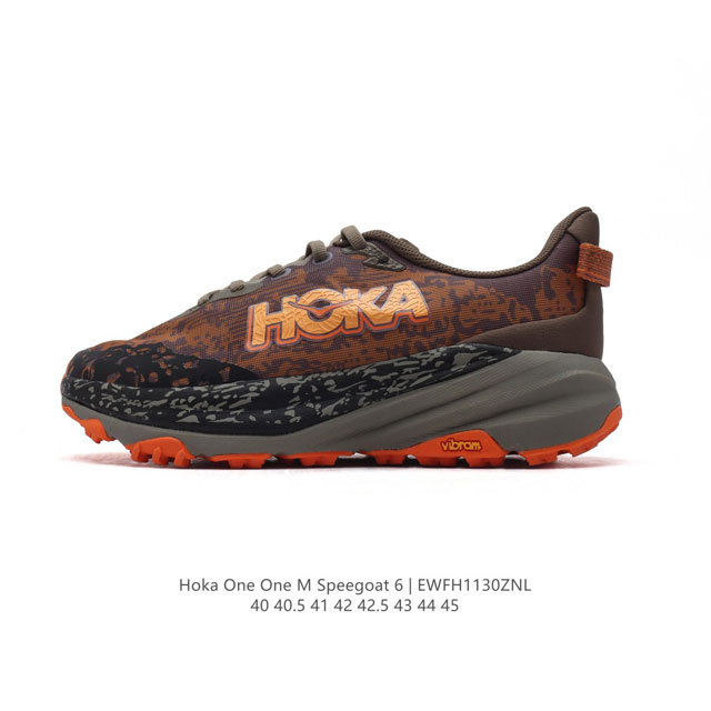 公司级 Hoka One One Speedgoat 6 飞速羚羊6 飞速羚羊系列的第六代越野跑鞋男士运动鞋，鞋款采用动态鞋面与内部支撑系统，并搭载hoka久经